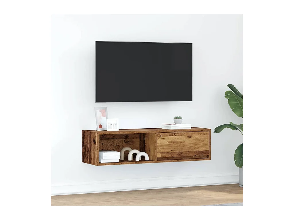 Tv-meubel 100x31x25,5 cm bewerkt hout oud hout