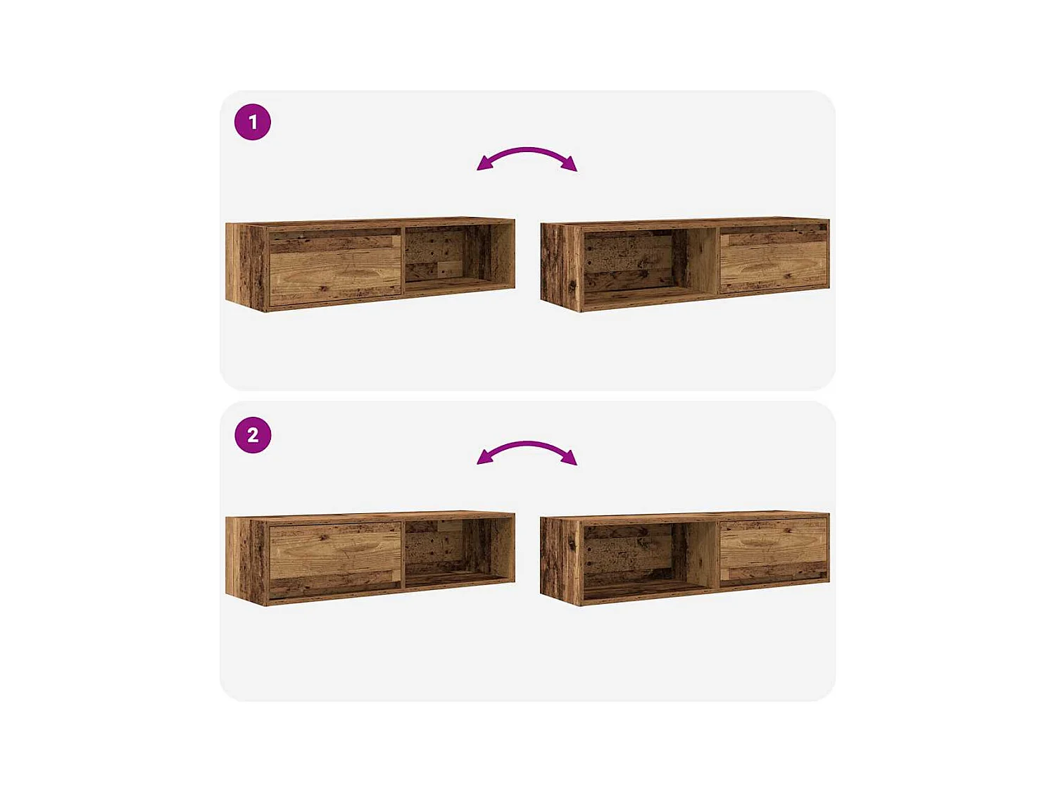 Tv-meubel 100x31x25,5 cm bewerkt hout oud hout