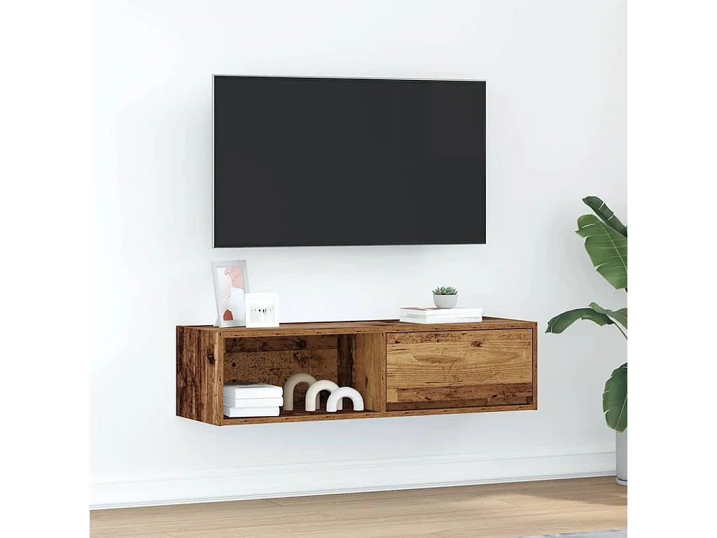 Meuble TV vieux bois 100x31x25,5 cm bois d'ingénierie