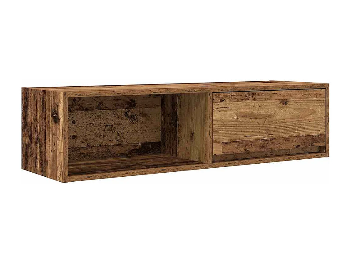 Meuble TV vieux bois 100x31x25,5 cm bois d'ingénierie