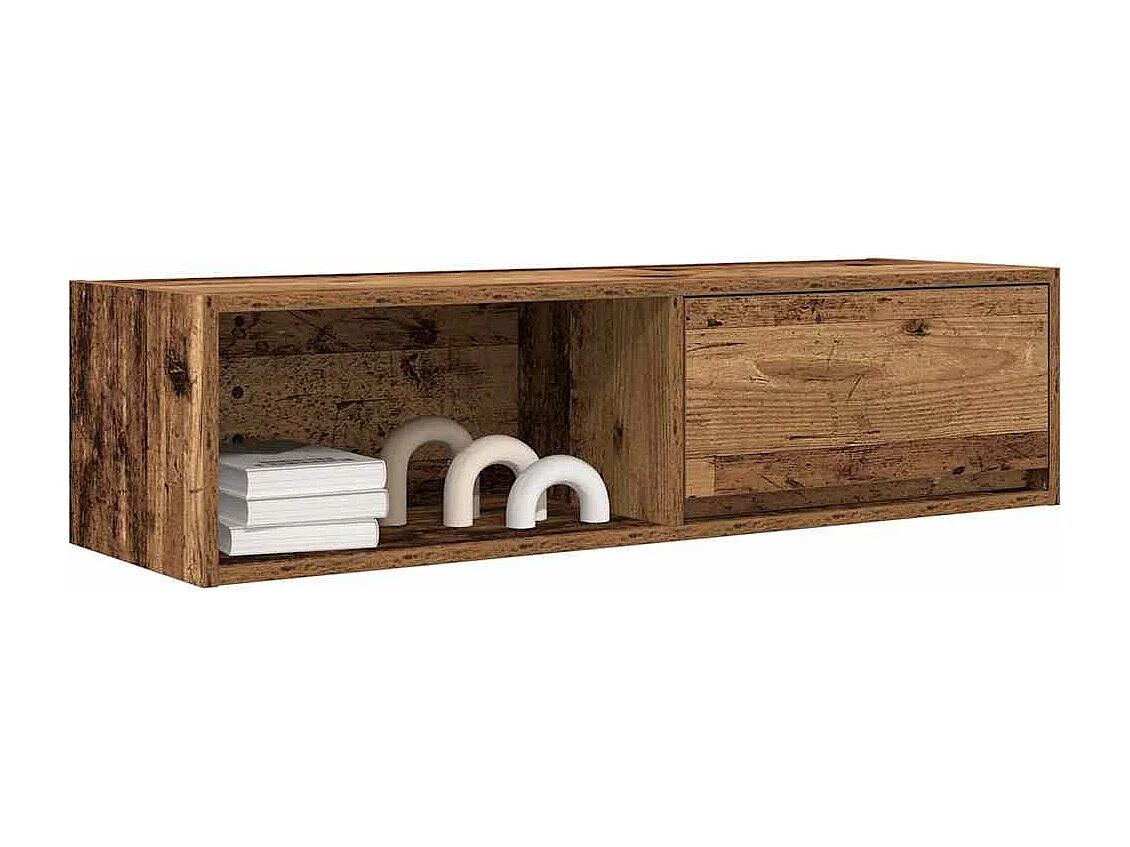 Meuble TV vieux bois 100x31x25,5 cm bois d'ingénierie