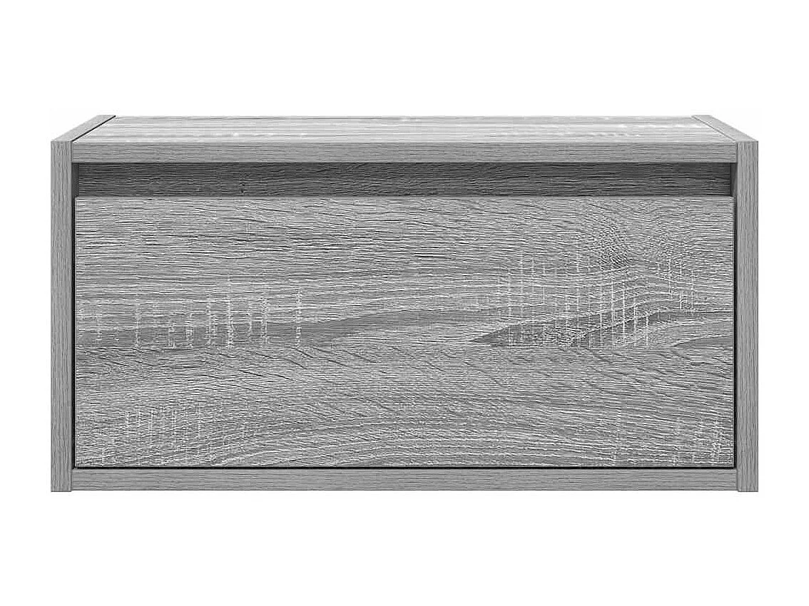 Wand-Nachttische mit LED-Leuchten 2 Stk. Grau Sonoma