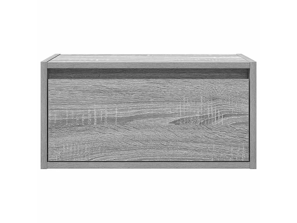 Comodini a Parete con luci LED 2 pz Grigio Sonoma