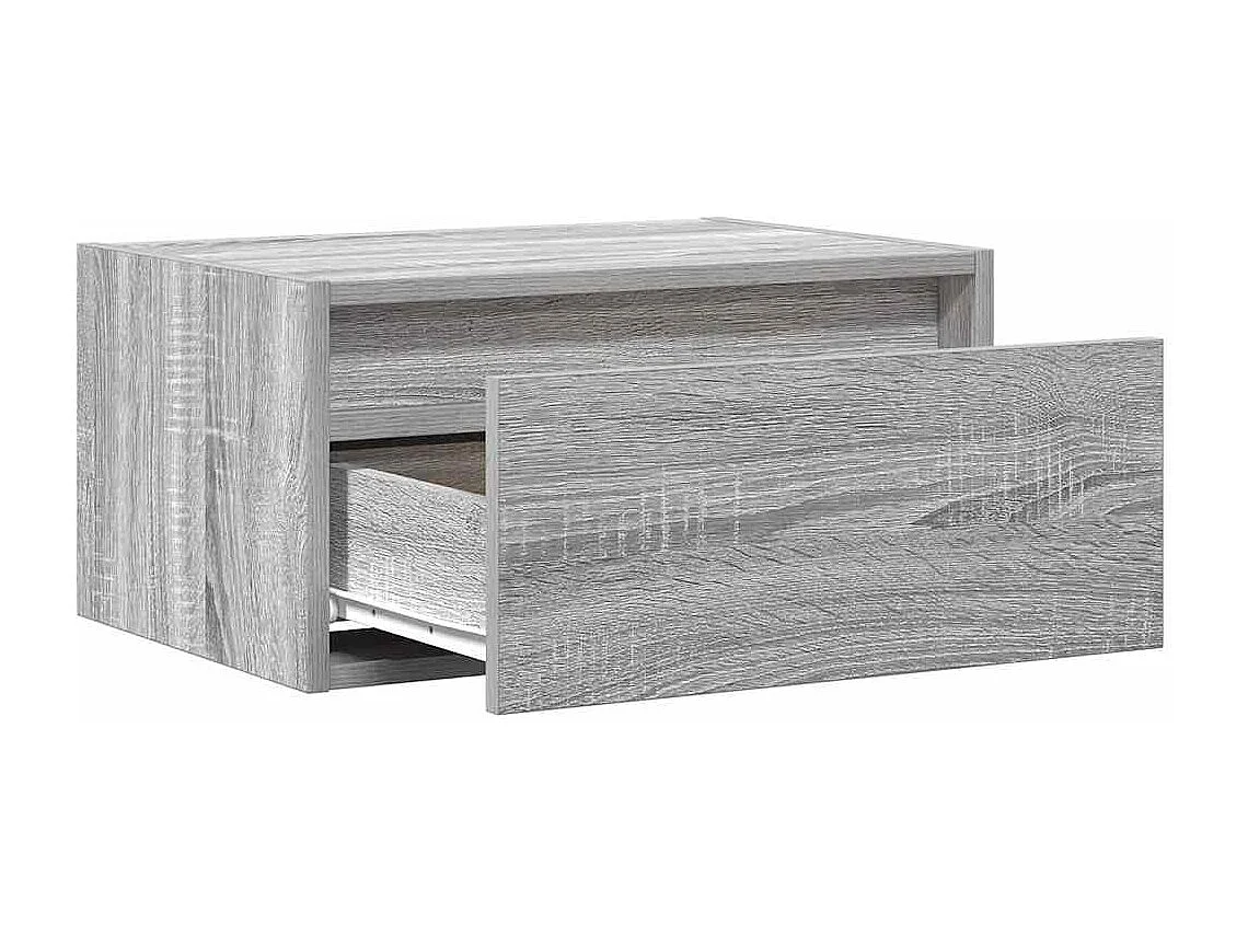 Comodini a Parete con luci LED 2 pz Grigio Sonoma