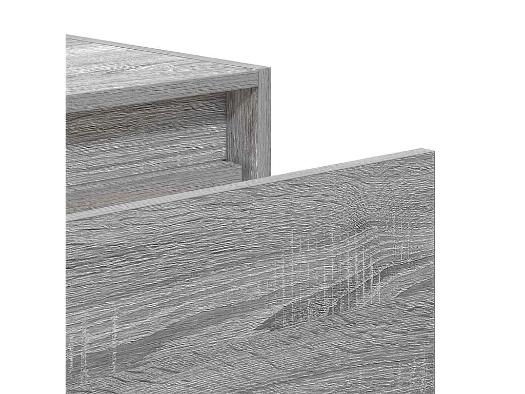 Tables de chevet murales avec lumières LED 2 pcs sonoma gris