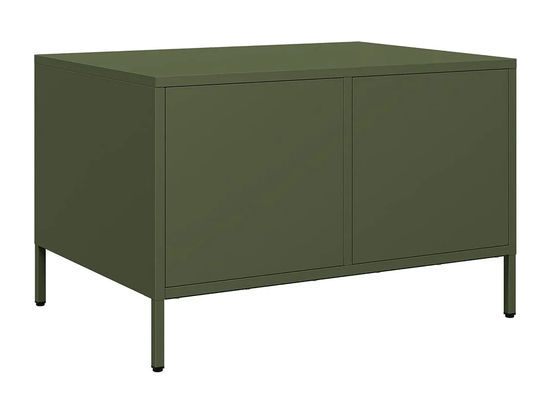 Meuble TV vert olive 68x50x43,5 cm acier laminé à froid