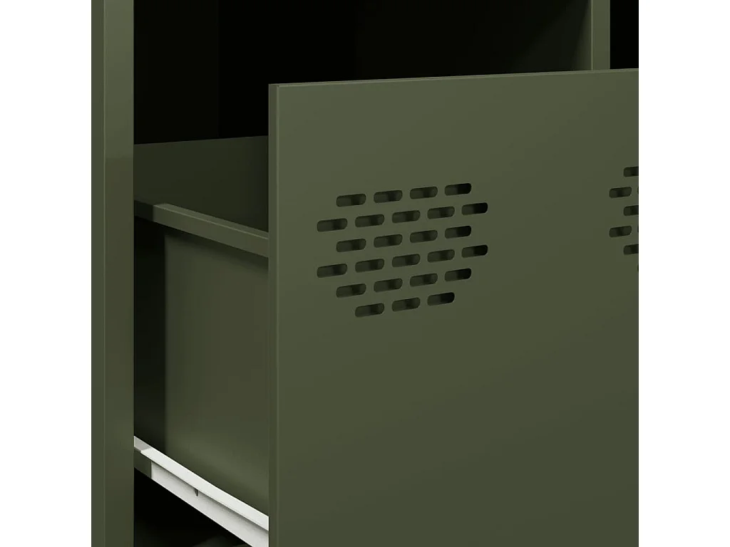 Meuble TV vert olive 68x50x43,5 cm acier laminé à froid