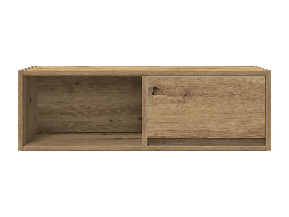 Meuble TV chêne artisanal 80x31x25,5 cm bois d'ingénierie