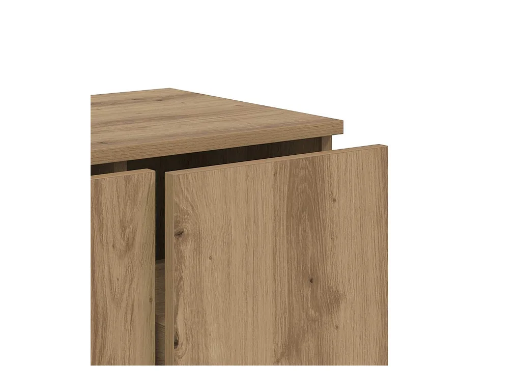 Meuble TV chêne artisanal 80x34x30 cm bois d'ingénierie