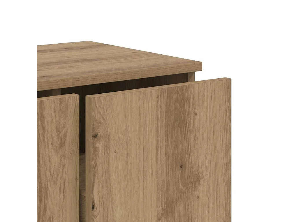 Meuble TV chêne artisanal 80x34x30 cm bois d'ingénierie