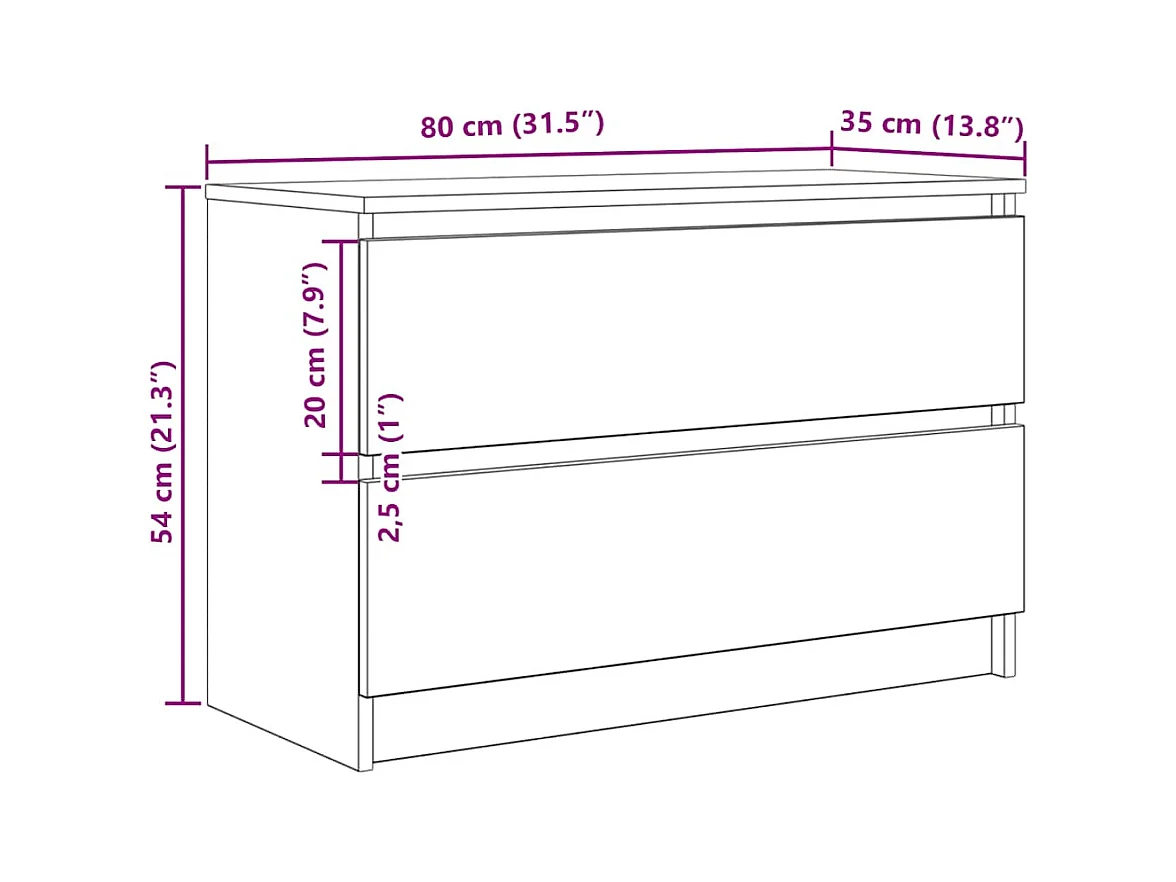 TV-Schrank Schwarz 80x35x54 cm Holzwerkstoff