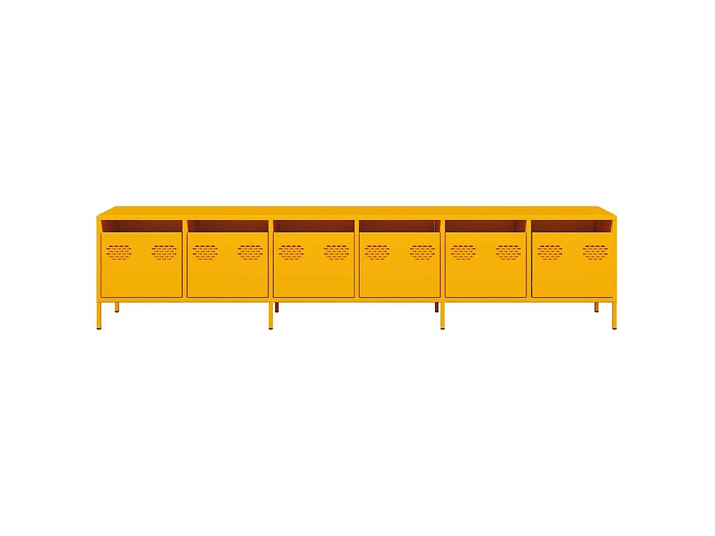 Mobile TV Giallo Senape 202x39x43,5cm Acciaio Laminato a Freddo