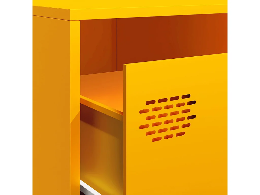 Mobile TV Giallo Senape 202x39x43,5cm Acciaio Laminato a Freddo