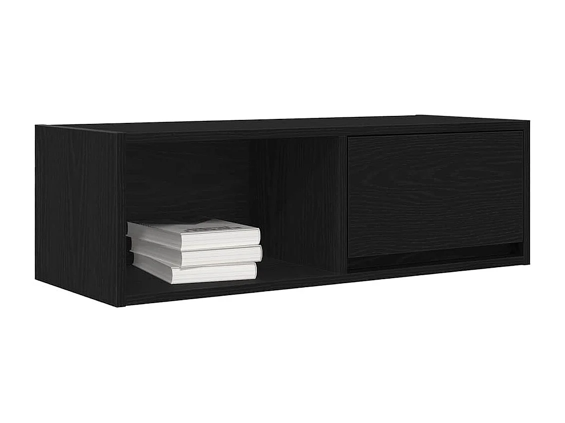 Meuble TV 2 pcs chêne noir 80x31x25,5 cm bois d'ingénierie