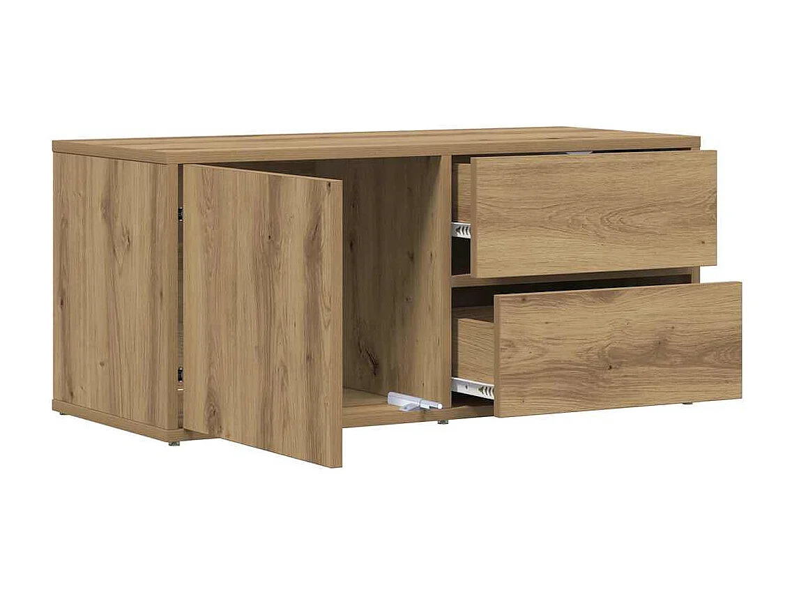 Mobile Porta TV Rovere Artigianale 80x34x35,5 cm Truciolato