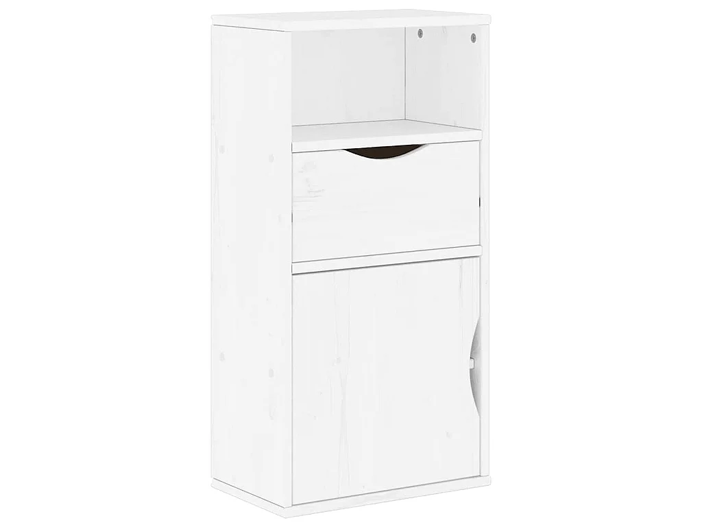 Meubles TV 5 pcs avec rangement ODDA blanc bois de pin massif