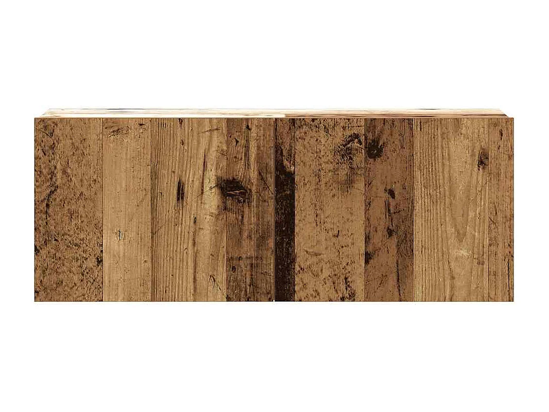 Set Mobile TV 2 pz Montato a Parete Legno Antico in Truciolato