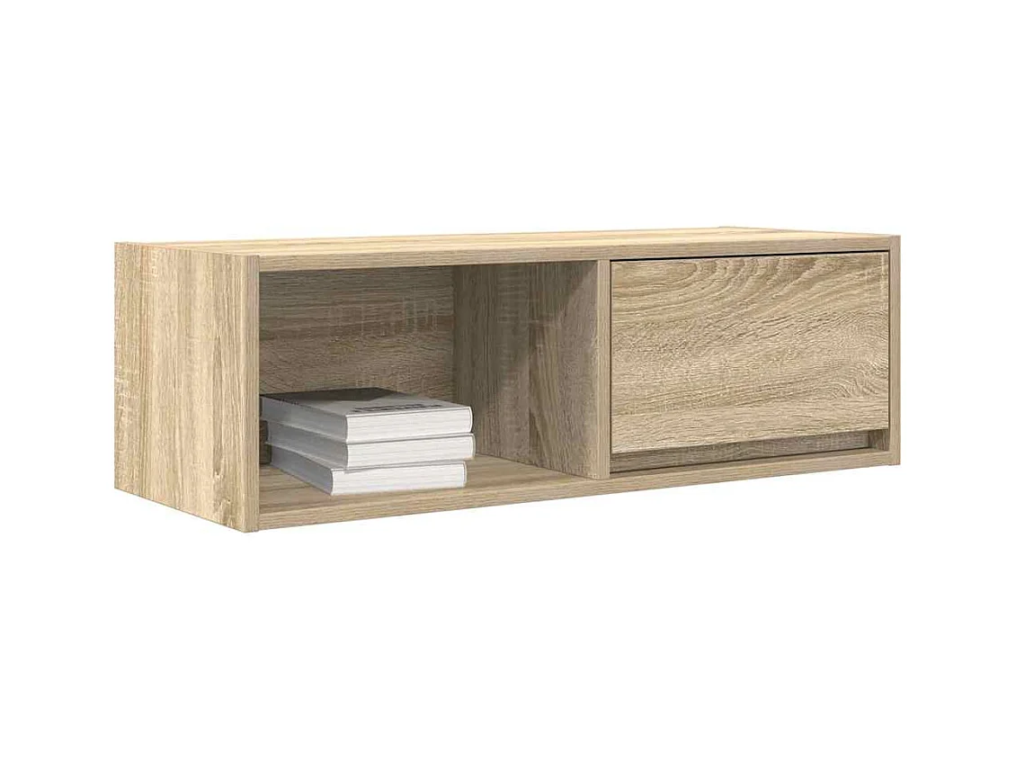 Tv-meubel 80x31x25,5 cm bewerkt hout sonoma eikenkleurig