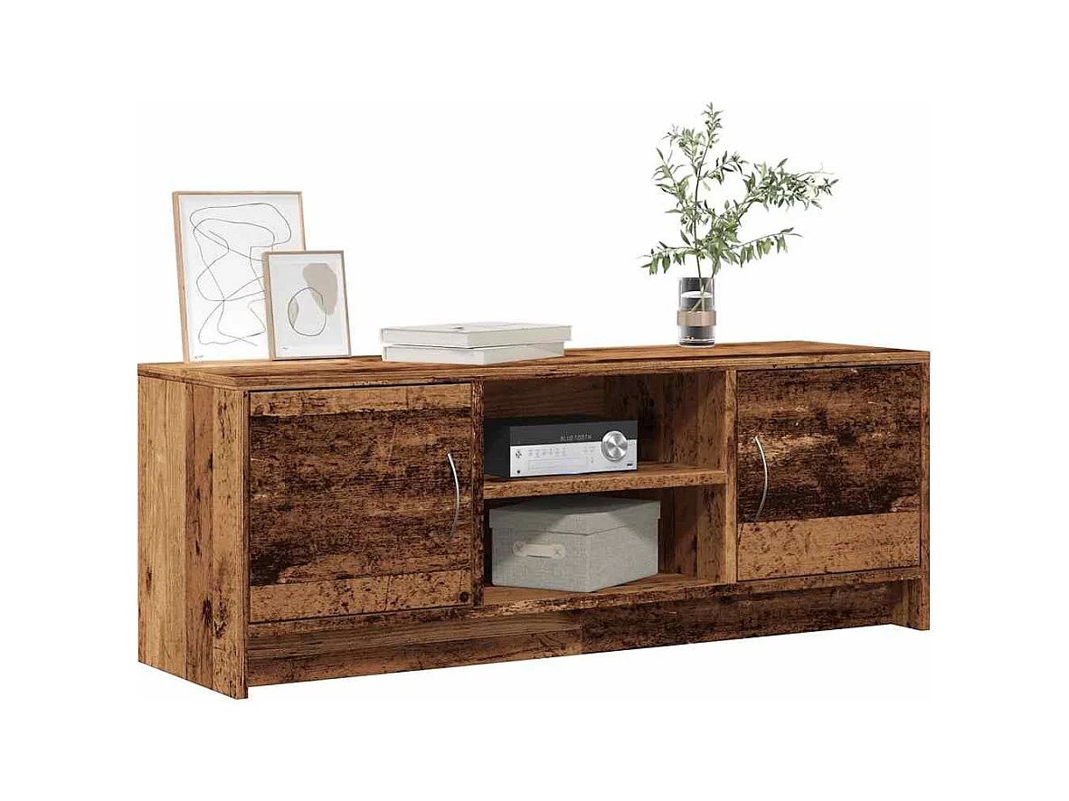 Meuble TV vieux bois 102x30x37,5 cm bois d'ingénierie