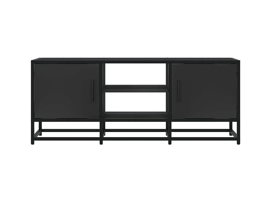 Meuble TV noir 100x35x41 cm bois d'ingénierie et métal
