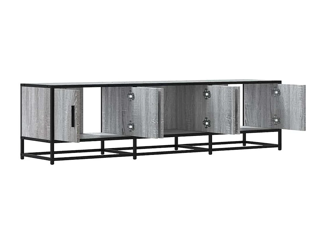 Móvel p/ TV 150x35x41 cm deriv. madeira/metal cinzento sonoma
