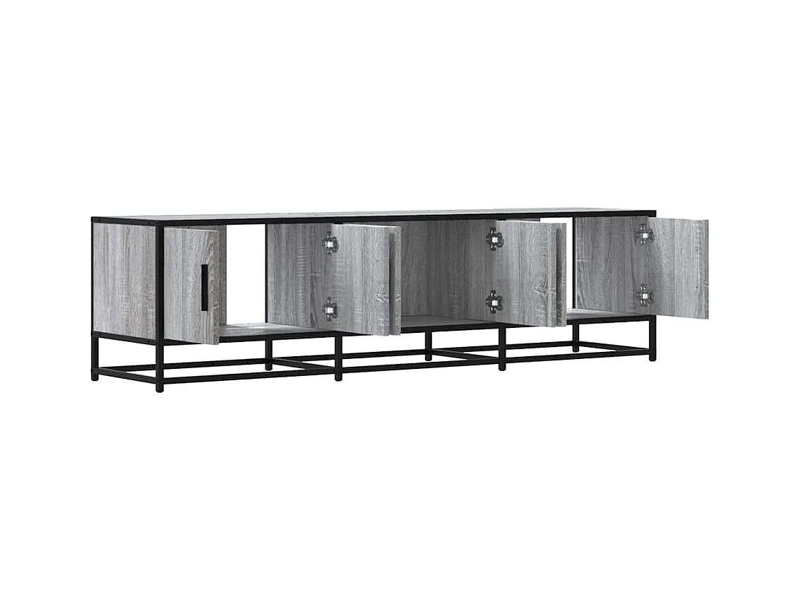 Meuble TV sonoma gris 150x35x41 cm bois d'ingénierie et métal