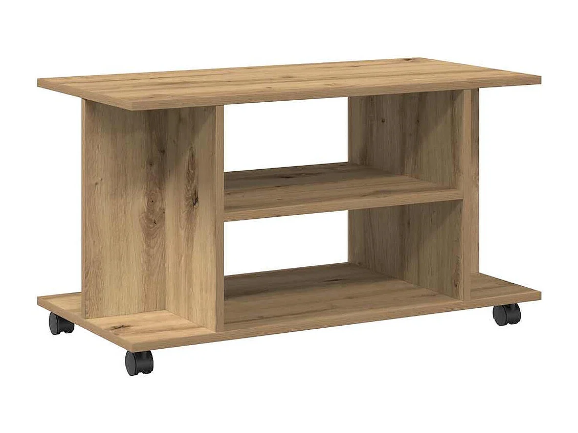 TV-Regal mit Rollen Artisan-Eiche 80x40x45 cm Holzwerkstoff