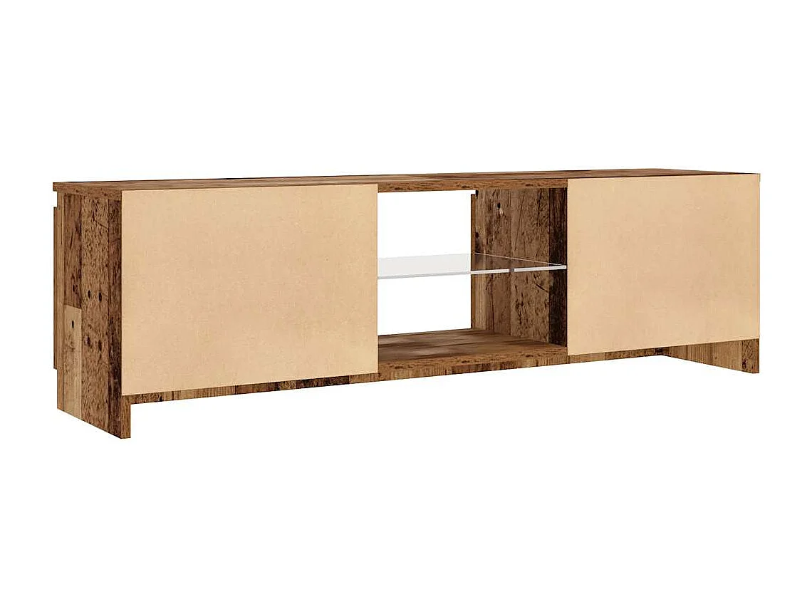 Tv-meubel met LED 120x30x36 cm bewerkt hout oud hout