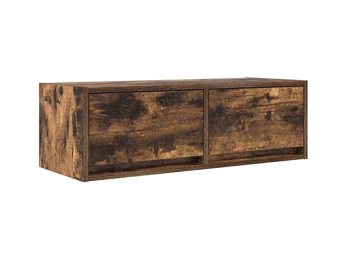 Tv-meubel 80x31x25,5 cm bewerkt hout gerookt eikenkleurig