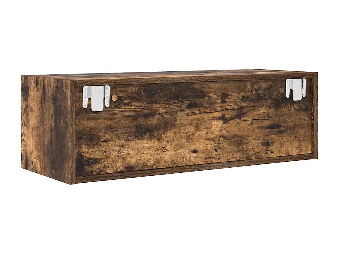 Tv-meubel 80x31x25,5 cm bewerkt hout gerookt eikenkleurig