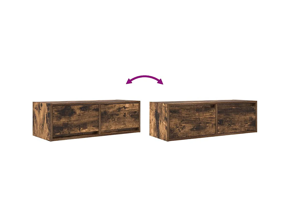 Tv-meubel 80x31x25,5 cm bewerkt hout gerookt eikenkleurig