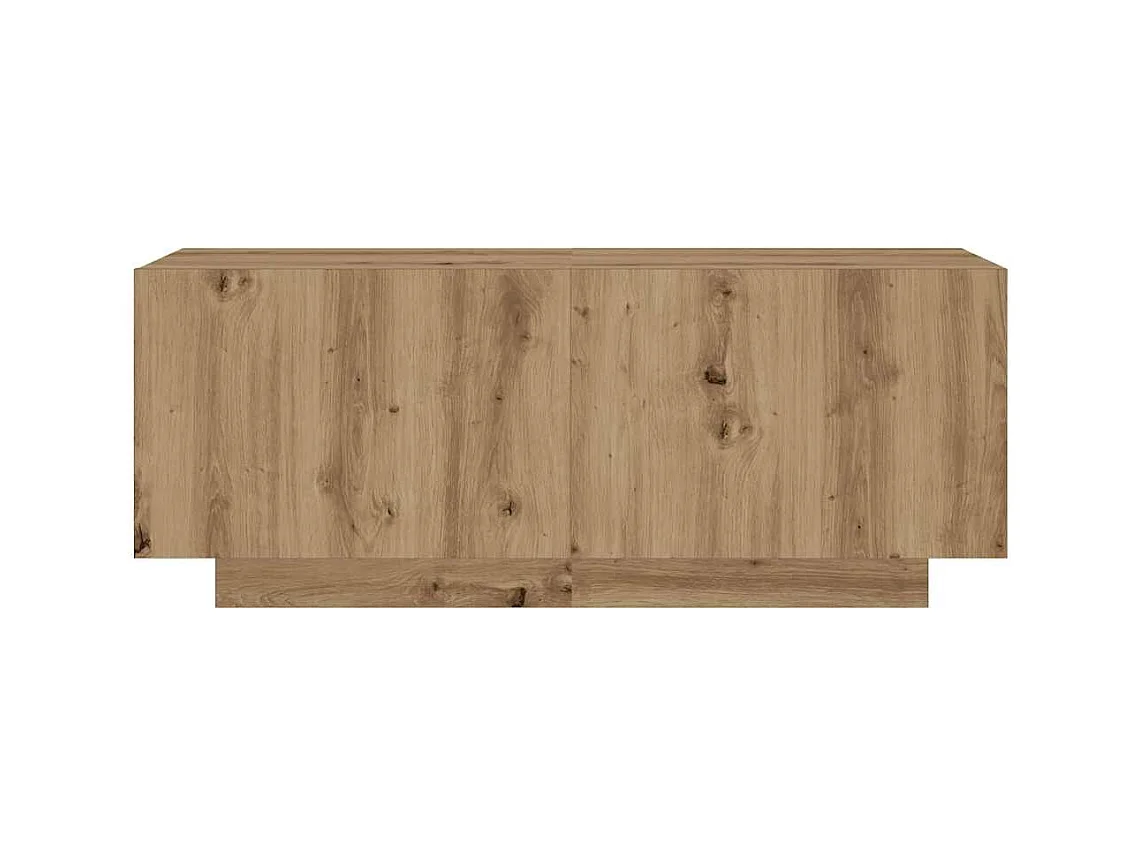 Meuble TV avec lumières LED chêne artisanal bois d'ingénierie