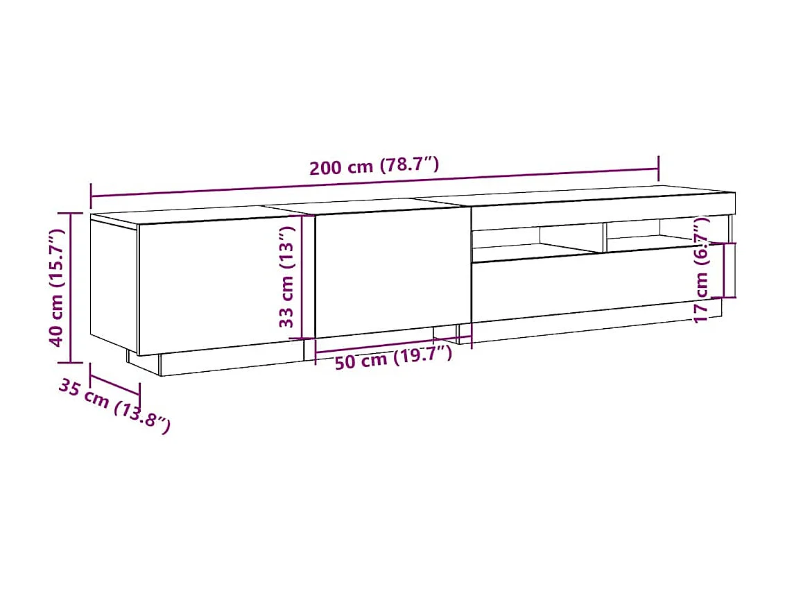 Narożna szafka RTV z drewna inżynieryjnego w stylu dębu rzemieślniczego z podświetleniem LED RGB, dużą przestrzenią do przechowywania i solidnym blatem