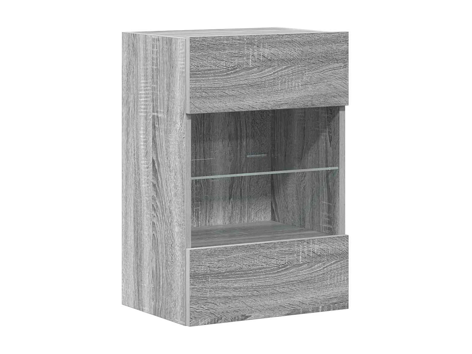 Meubles muraux avec lumières LED pour TV 2pcs sonoma gris 40x30x60,5cm