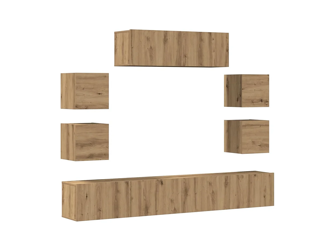 Ensemble de meuble TV mural 7 pcs chêne artisanal