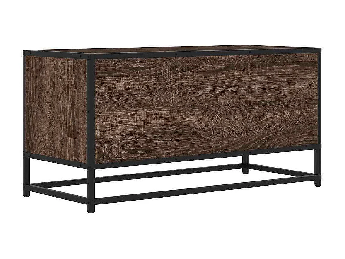 Mobile TV Rovere Marrone 80x34,5x40cm Legno Multistrato Metallo