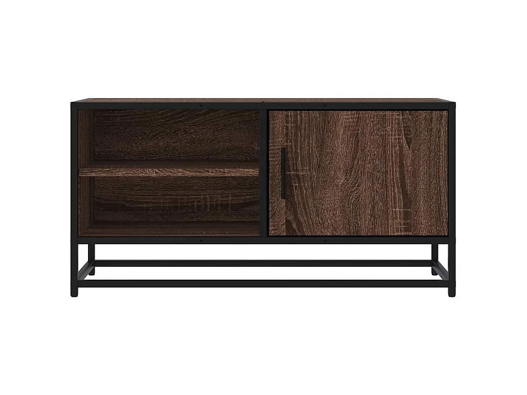 Mobile TV Rovere Marrone 80x34,5x40cm Legno Multistrato Metallo