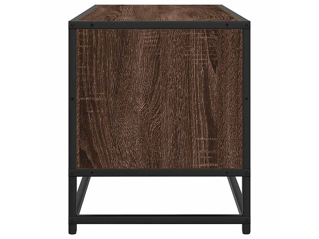 Mobile TV Rovere Marrone 80x34,5x40cm Legno Multistrato Metallo