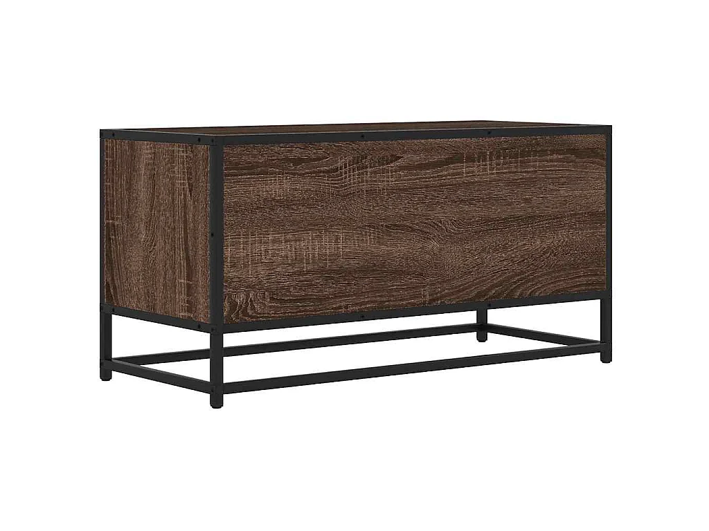 Mobile TV Rovere Marrone 80x34,5x40cm Legno Multistrato Metallo