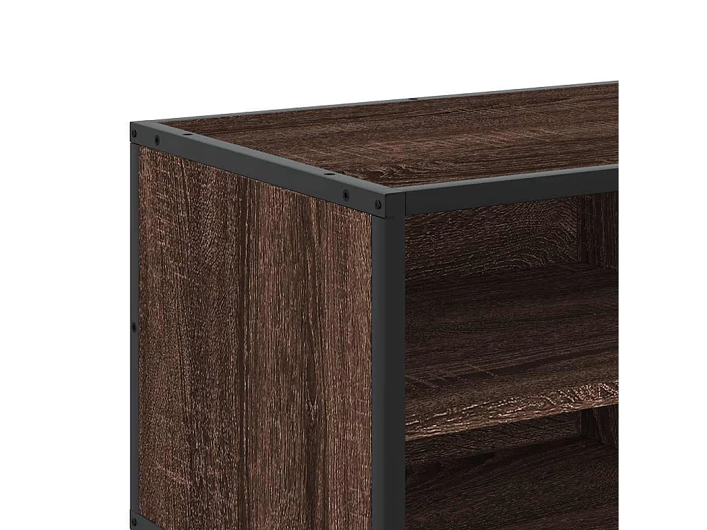Mobile TV Rovere Marrone 80x34,5x40cm Legno Multistrato Metallo