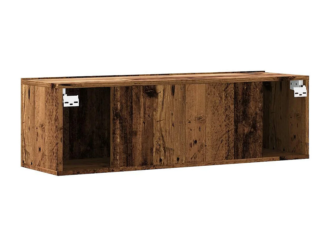 Meuble TV mural vieux bois 100x30x30 cm bois d'ingénierie