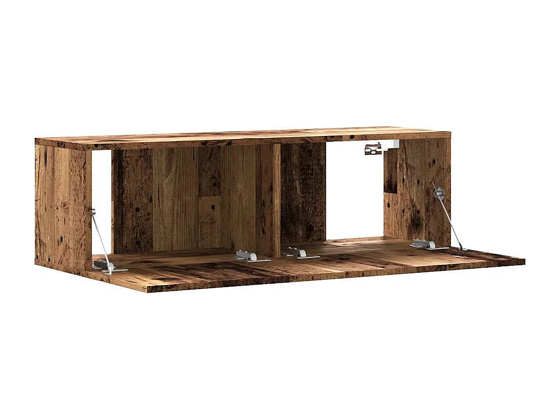 Meuble TV mural vieux bois 100x30x30 cm bois d'ingénierie