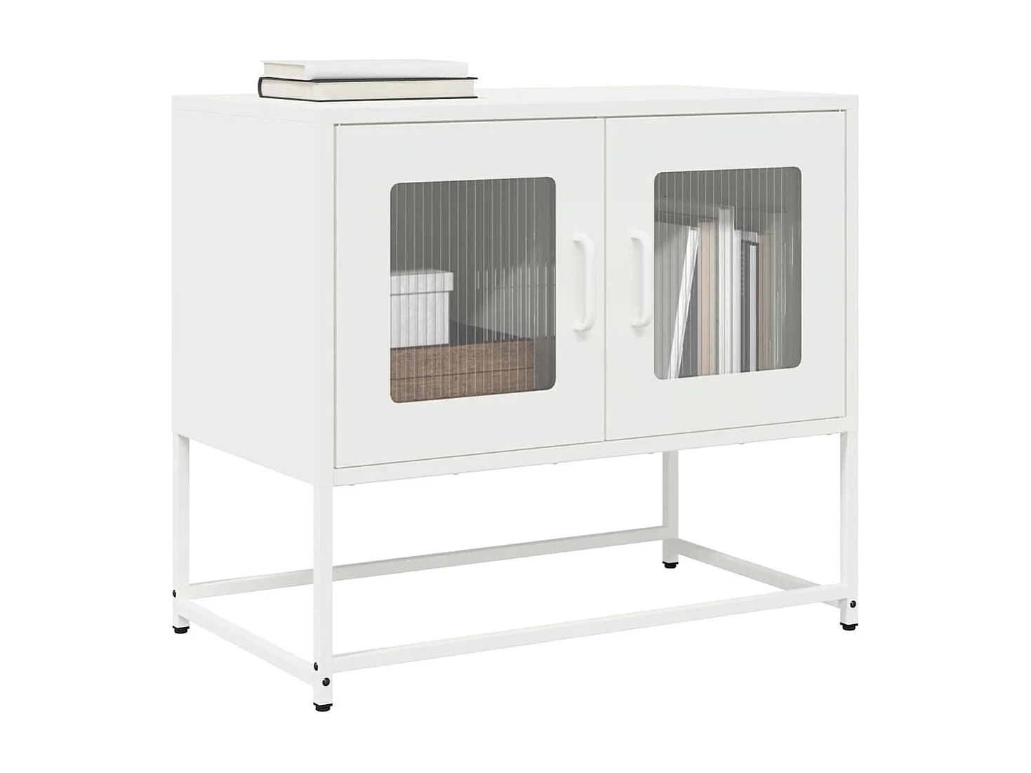 Meuble TV blanc 68x39x60,5 cm acier laminé à froid