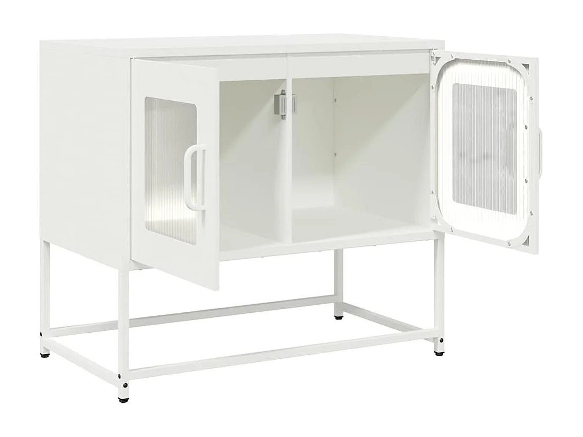 Meuble TV blanc 68x39x60,5 cm acier laminé à froid