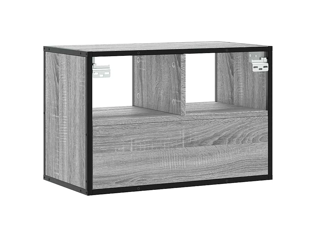 Meuble TV sonoma gris 60x31x39,5 cm bois d'ingénierie et métal