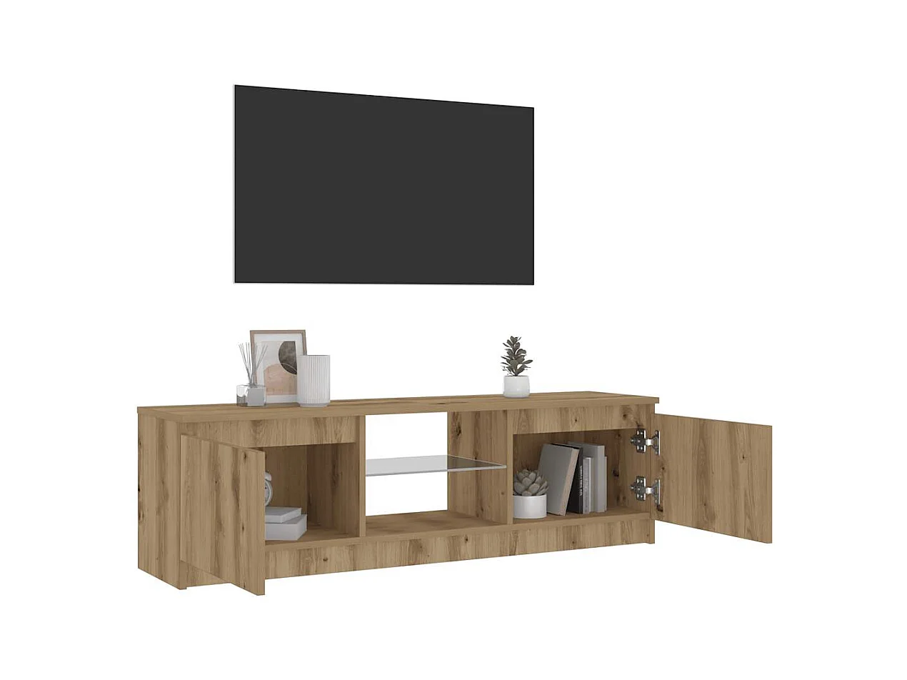 TV-Schrank mit LED-Leuchten Artisan-Eiche 120x30x36 cm