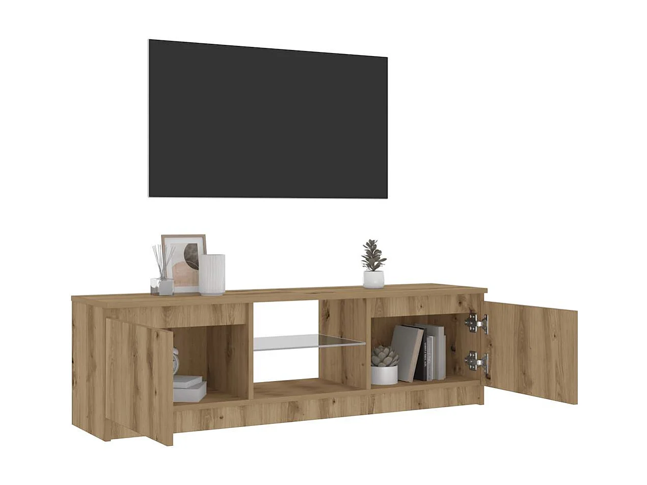 TV-Schrank mit LED-Leuchten Artisan-Eiche 120x30x36 cm