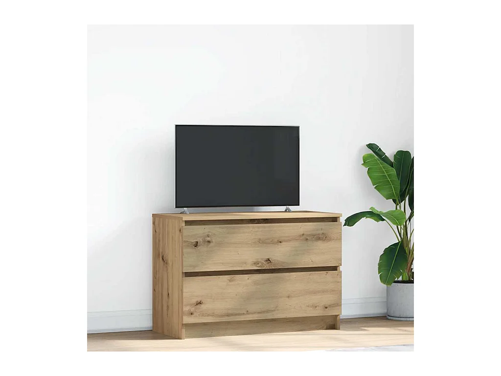 Tv-meubel ambachtelijk 80x35x54cm spaanplaat grijs eikenkleurig