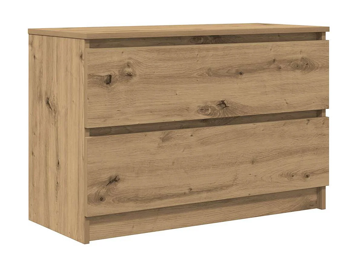 Meuble TV chêne artisanal 80x35x54 cm bois d'ingénierie