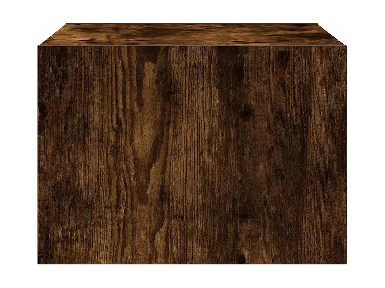 Mesa de cabeceira de parede com luzes LED carvalho fumado